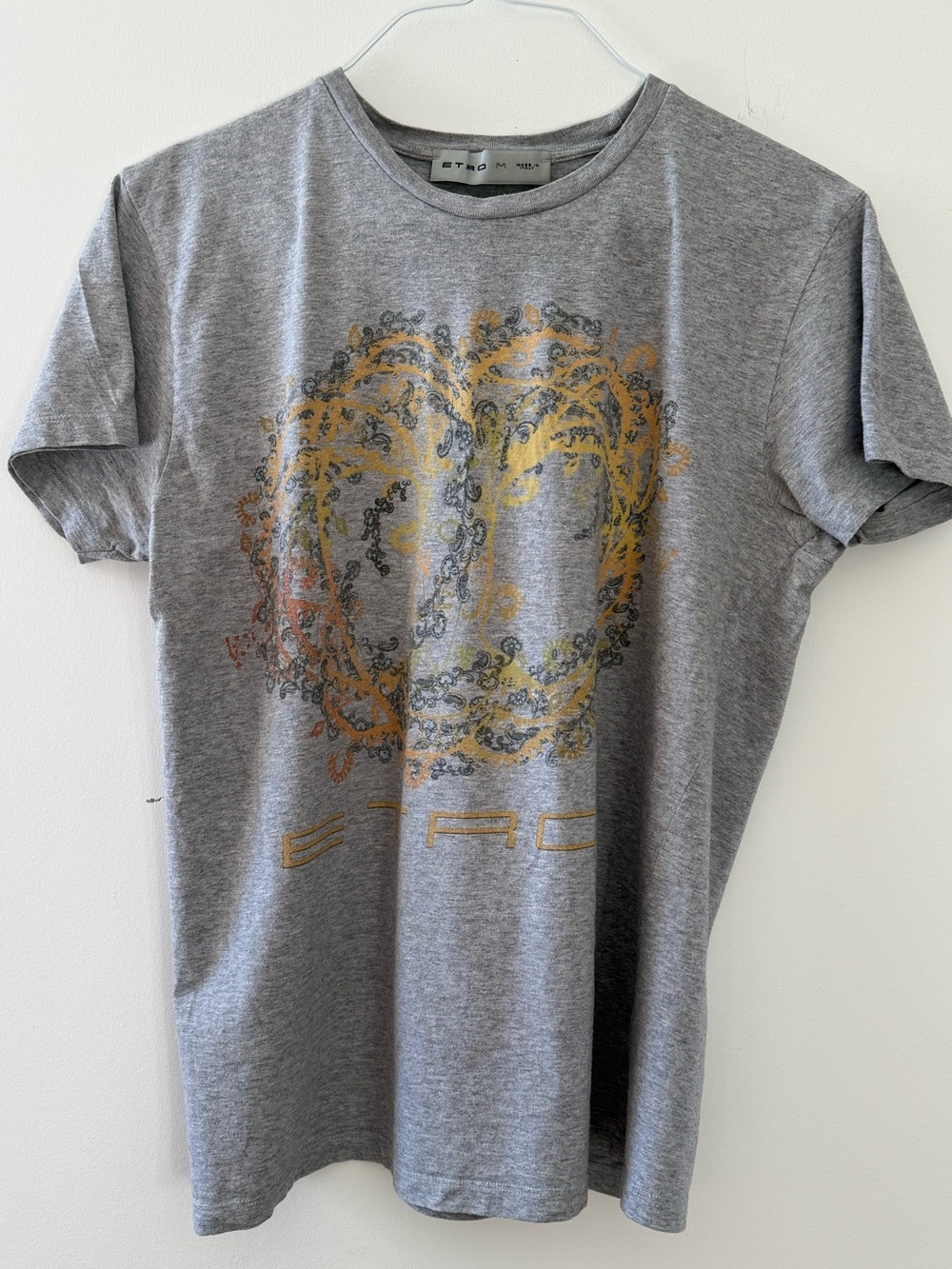 Etro Abstract Graphic Tee Gray Medium